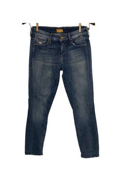 Mother The Looker Distressed Skinny Jeans Sz 26 Cropped Ankle